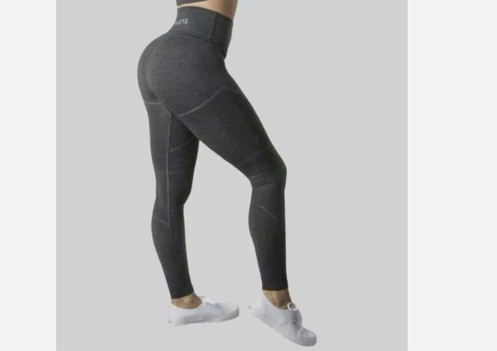 Alphalete Revival Leggings High Rise Charcoal Gray Grey Contour Gym Size Small